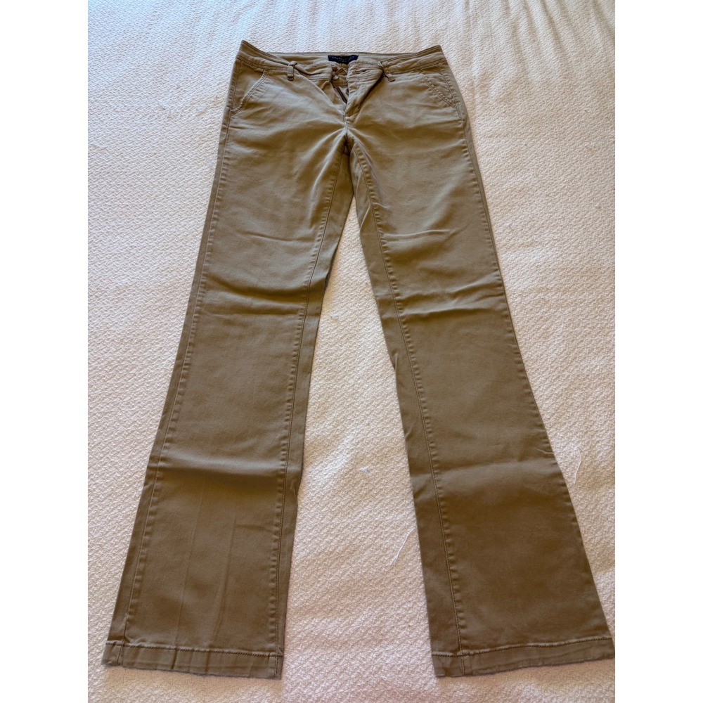 Aeropostale Classic Twill Pant Khaki Tan Bootcut Trousers Size 8 Long
